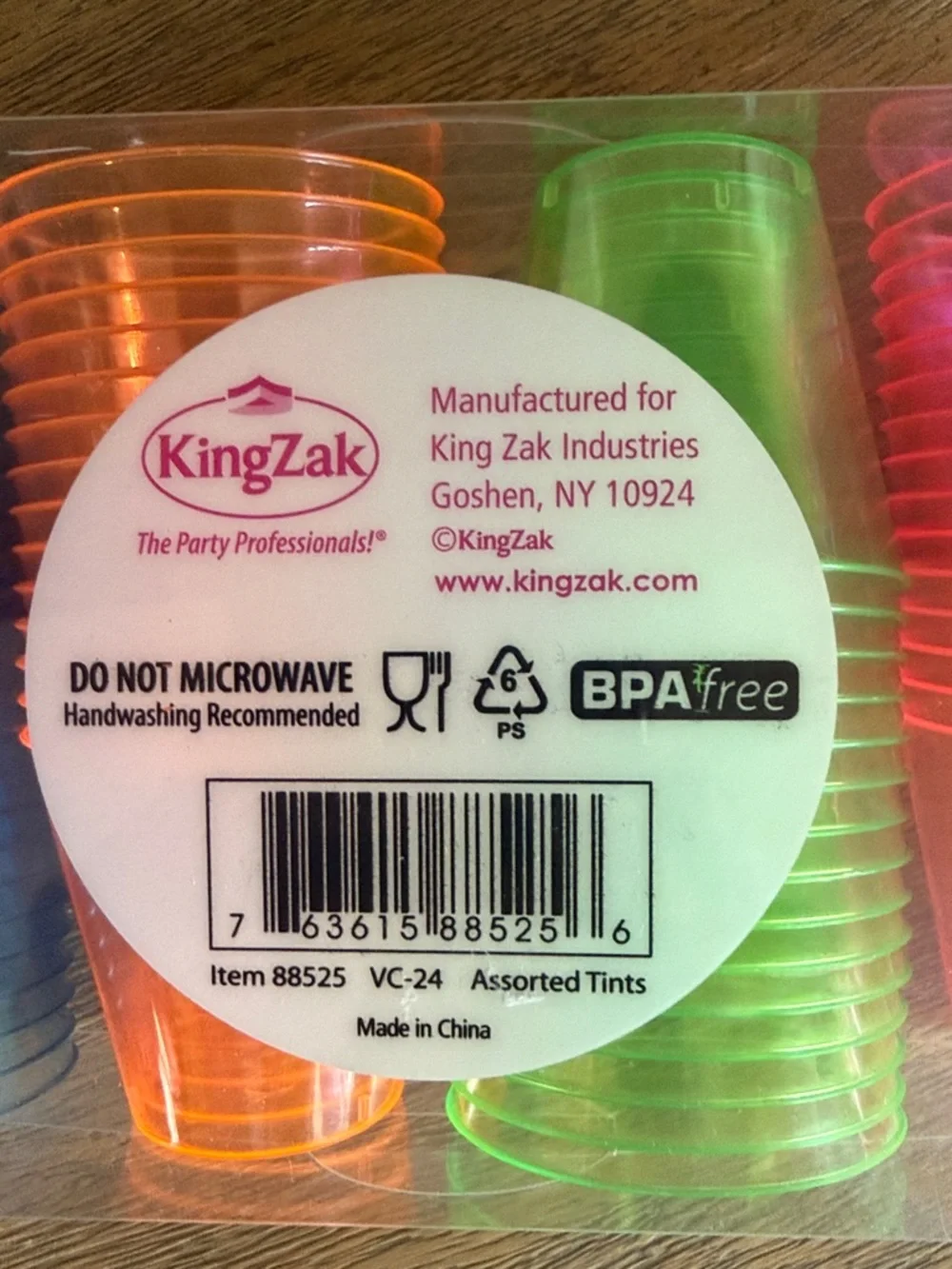 Party Dimensions 60 Count Neon Pink, Green, Orange & Blue Plastic Tumblers 2oz